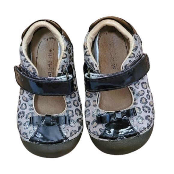 Stride Rite Leopard Print Velcro Strap Mary Jane Shoes - Picture 1 of 5